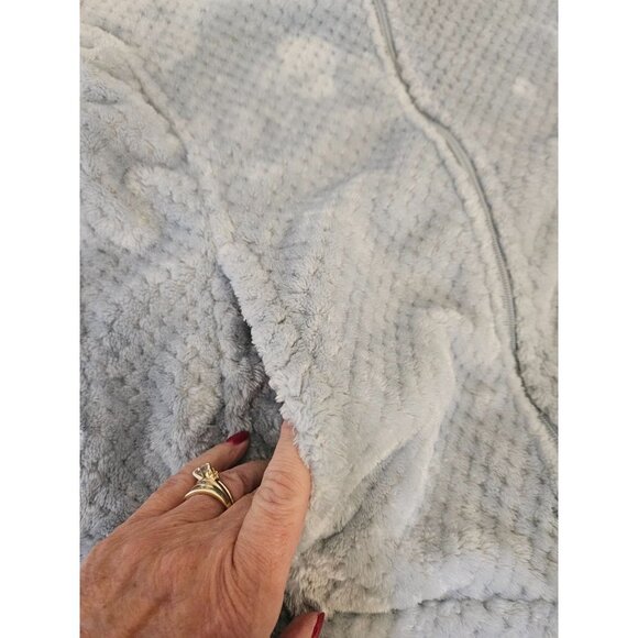 Columbia Textured Fleece Light Blue Gray Zip Front Jacket Size L - Picture 4 of 7